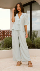 Lexi Linen Pants - Blue