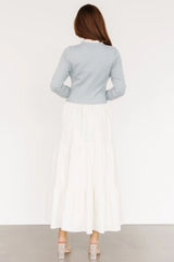 Sophie Sweater Dress | Light Blue + Ivory