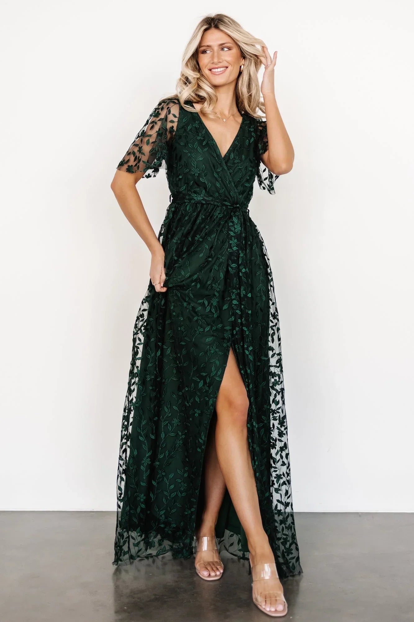 Marseille Embossed Maxi Dress | Green