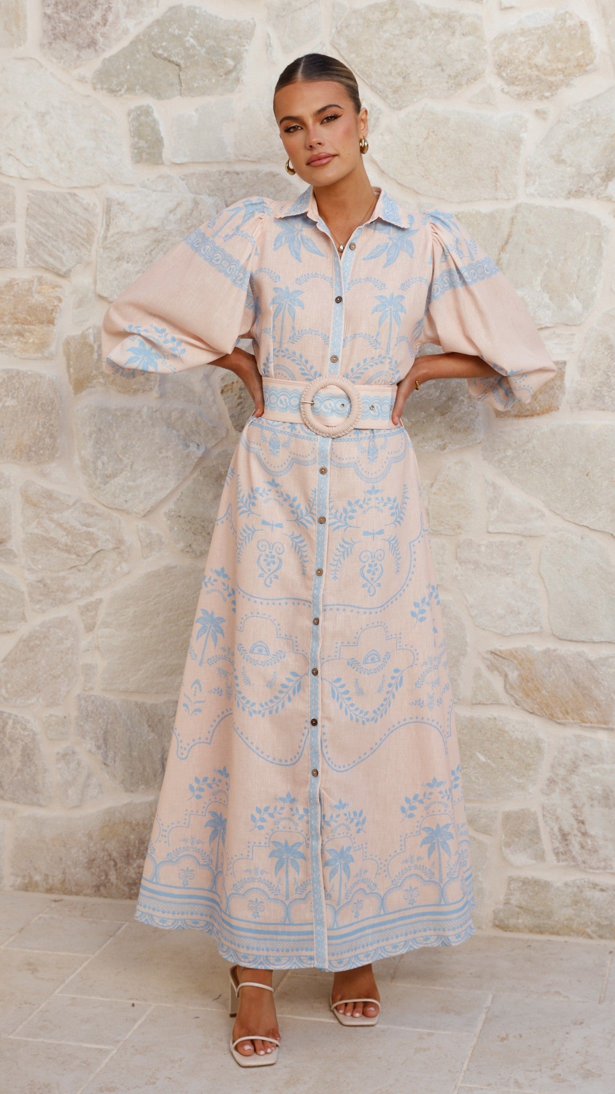 Xander Long Sleeve Maxi Dress - Blue
