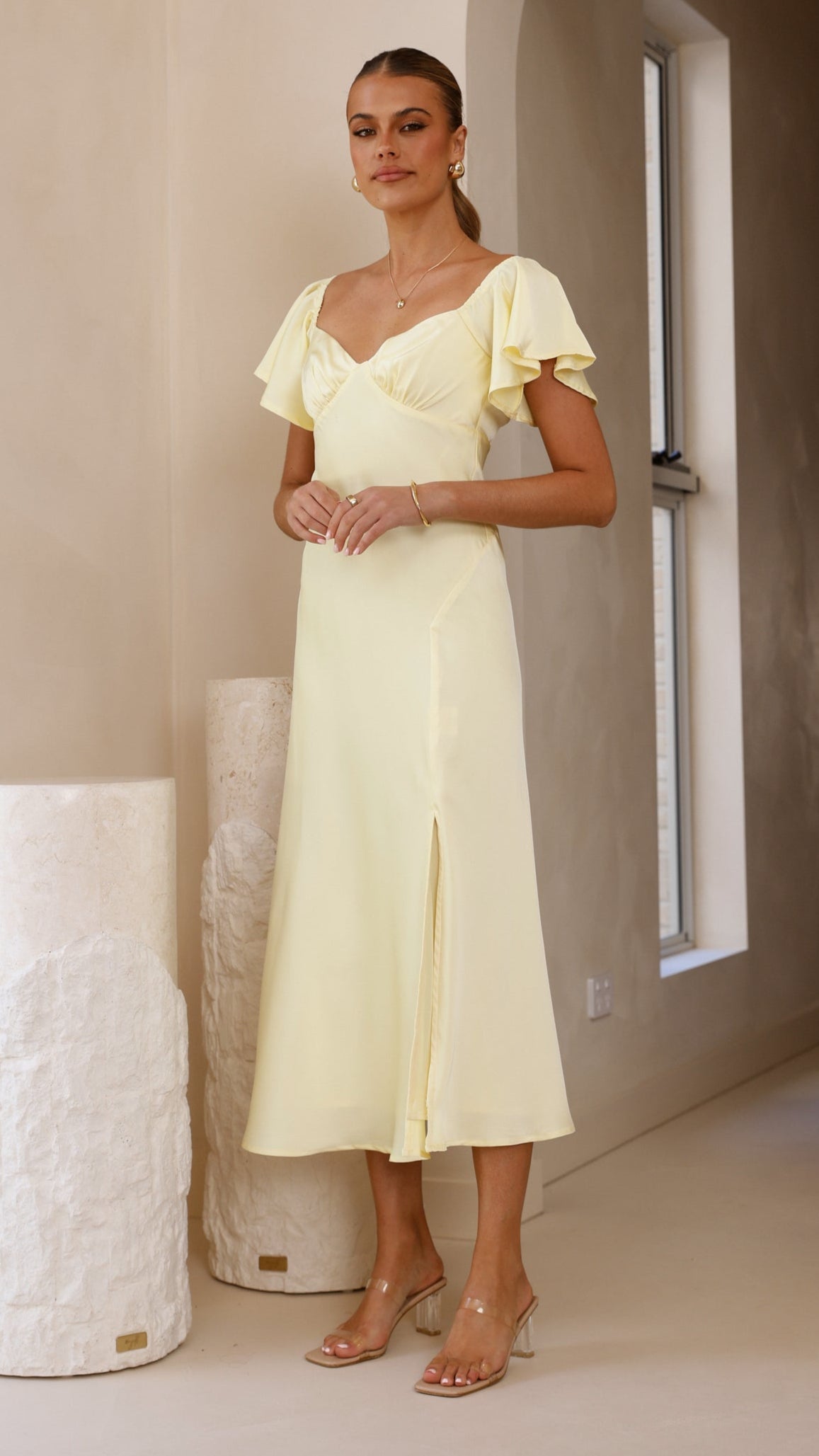 Louisa Midi Dress - Yellow