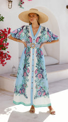 Dali Maxi Dress - Island Bloom Blue