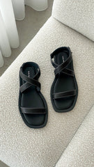 Kenia Sandals - Black Leather
