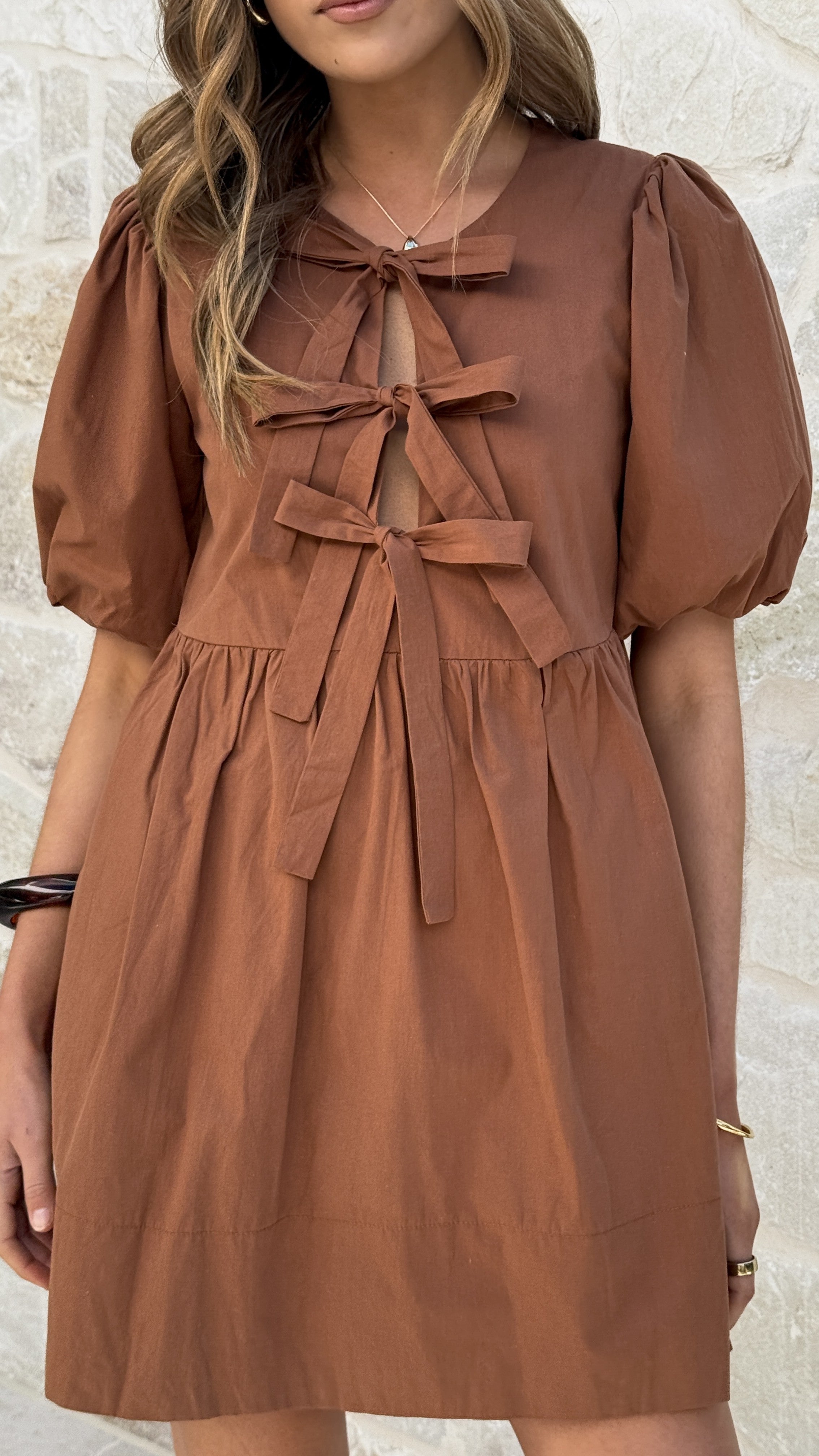 Arana Mini Dress - Chocolate