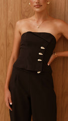 Payton Strapless Top - Black
