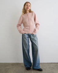 Subra Long Sleeve Cardigan in Pink
