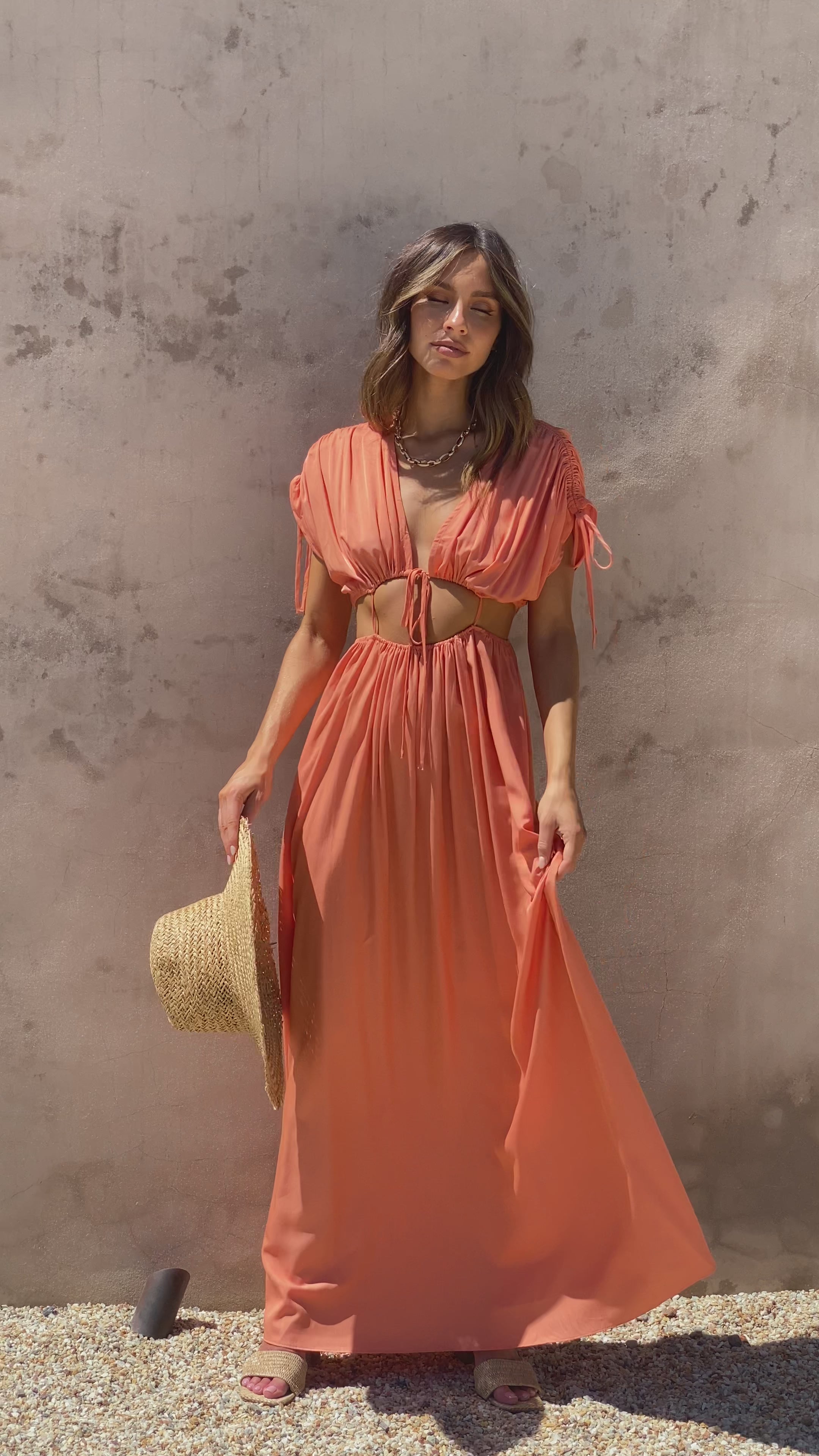 Marilyn Maxi Dress - Tangerine