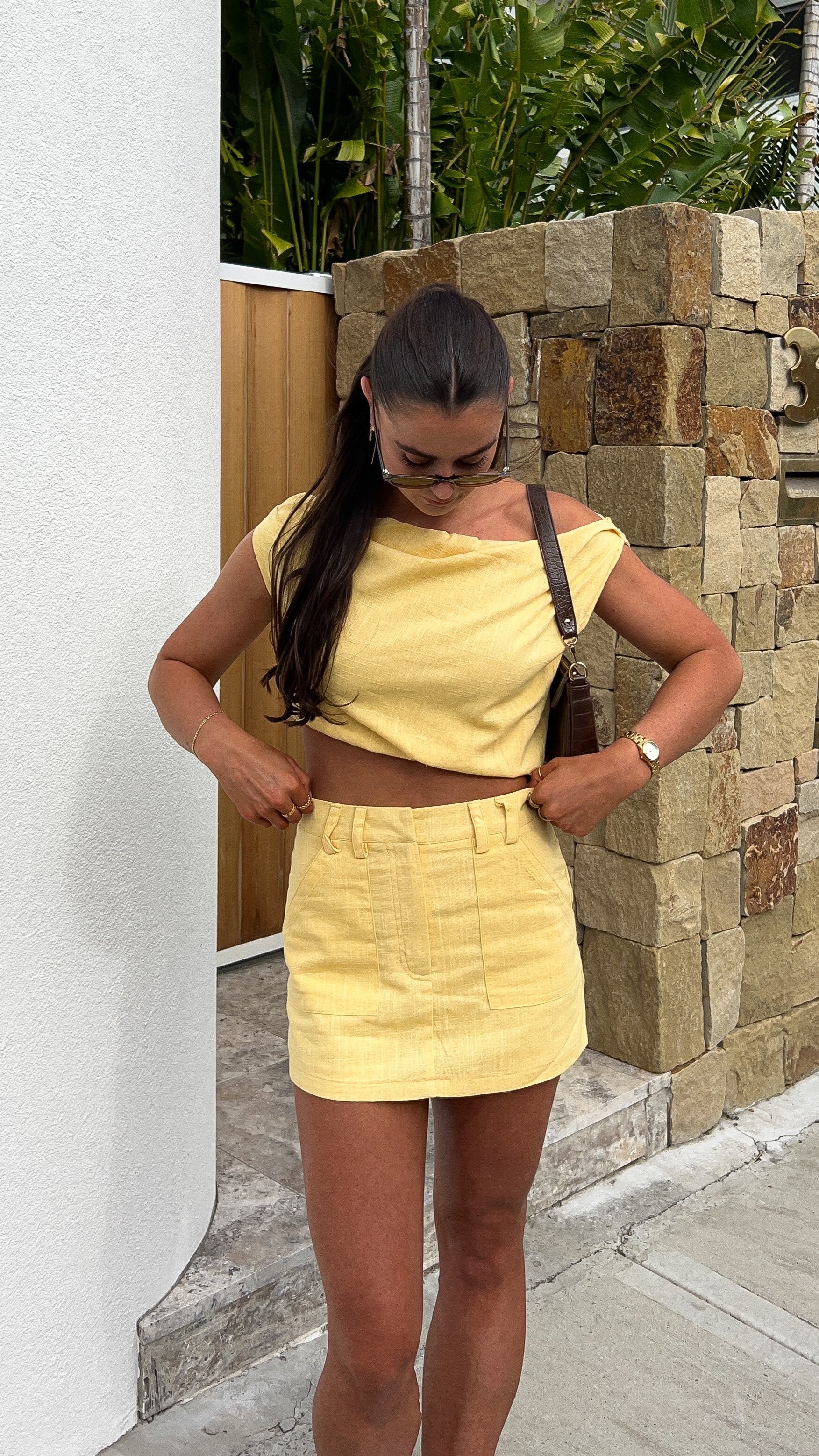 Charla Mini Skort - Yellow