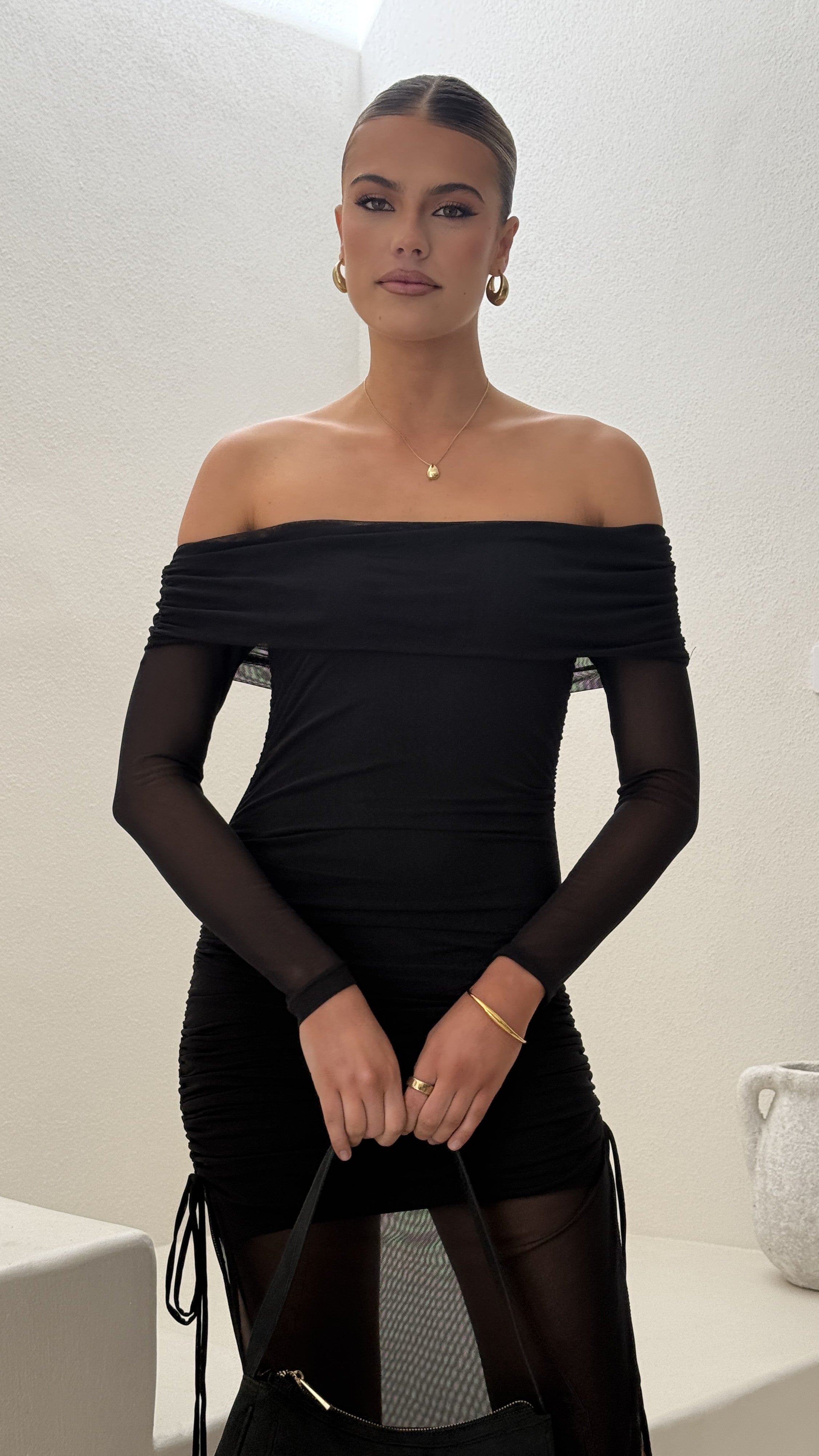 Isadora Off Shoulder Maxi Dress - Black