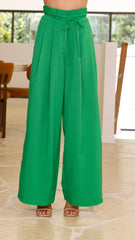 Melinda High Waist Pants - Green