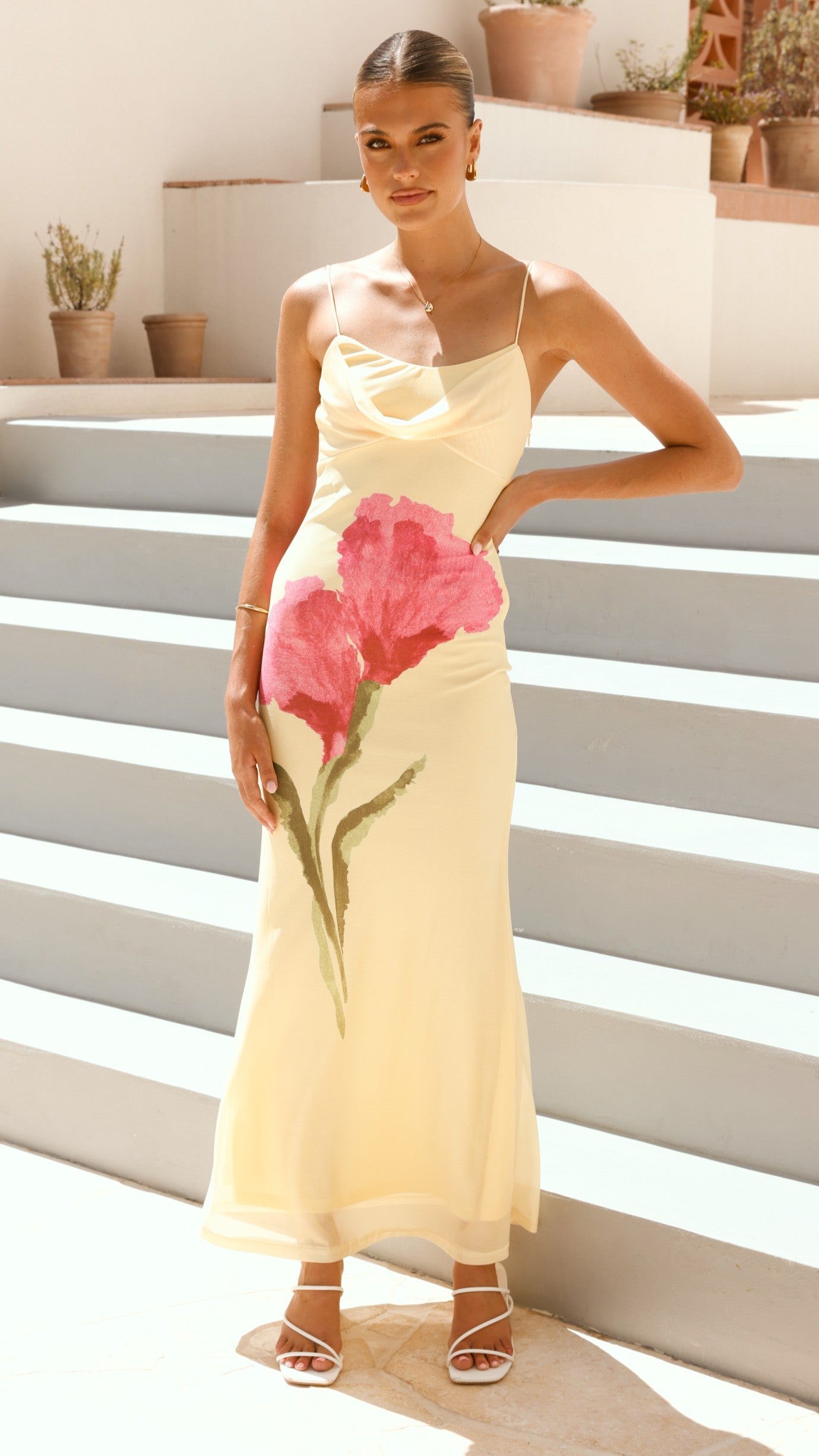 Kiaya Maxi Dress - Yellow/Blossom