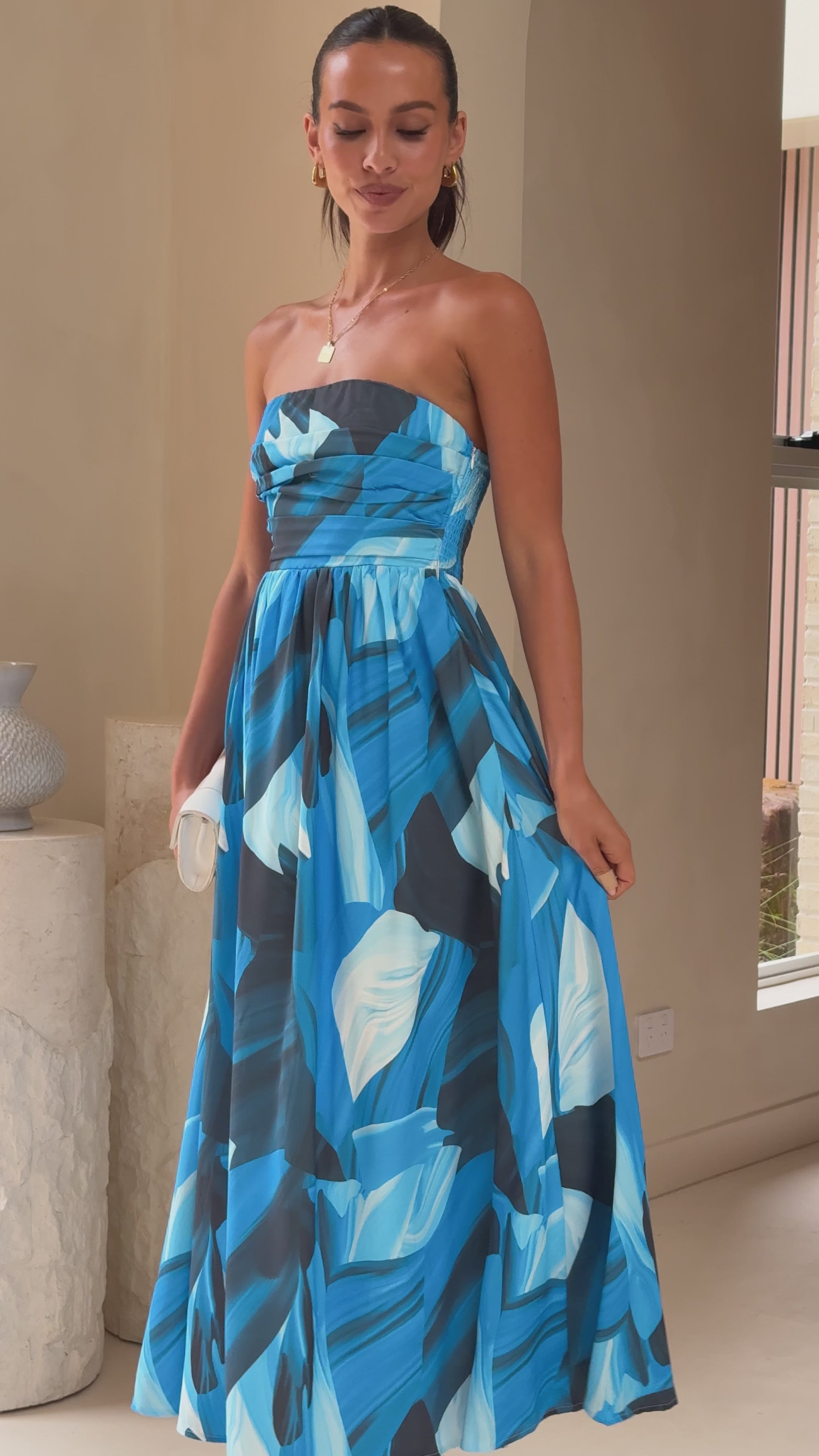 Tessah Maxi Dress - Blue Print