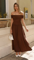 Manalla Maxi Dress - Brown