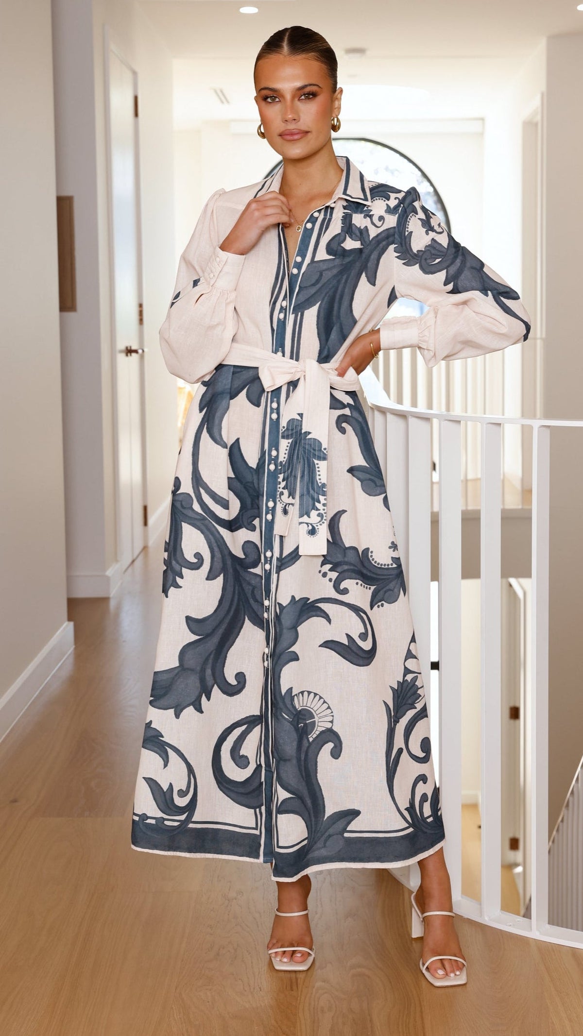 Lucia Long Sleeve Maxi Dress - Cream Zayna