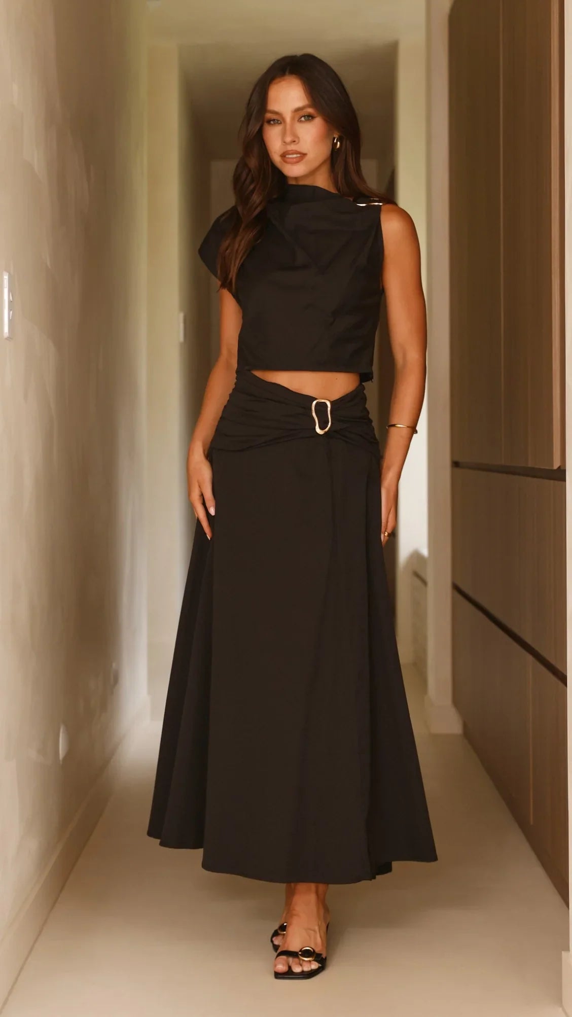 Delphine Maxi Skirt - Black
