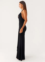 Miyah Halter Hardware Maxi Dress - Black