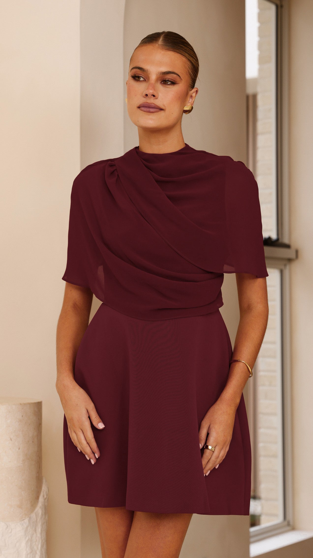 Zahni Mini Dress - Wine