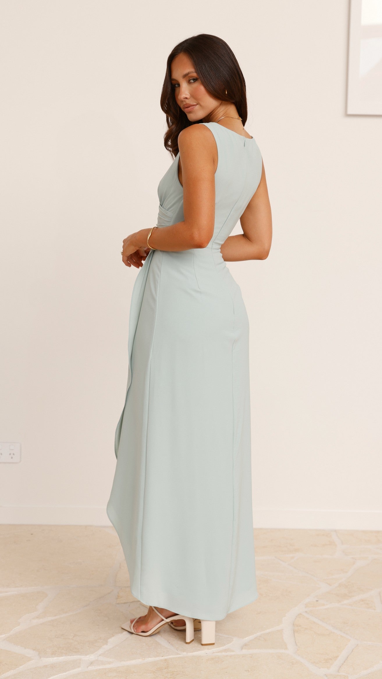 Pamela V Neck Maxi Dress - Sage