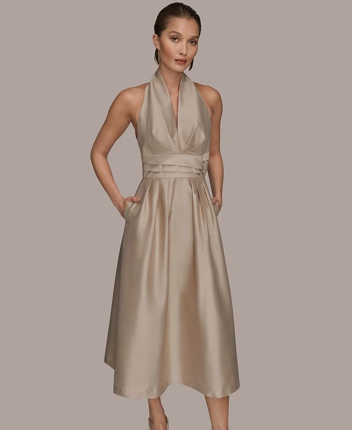 Donna Karan New York Women's A-Line Halter Midi Dress