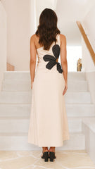Nancia Maxi Dress - Beige / Black