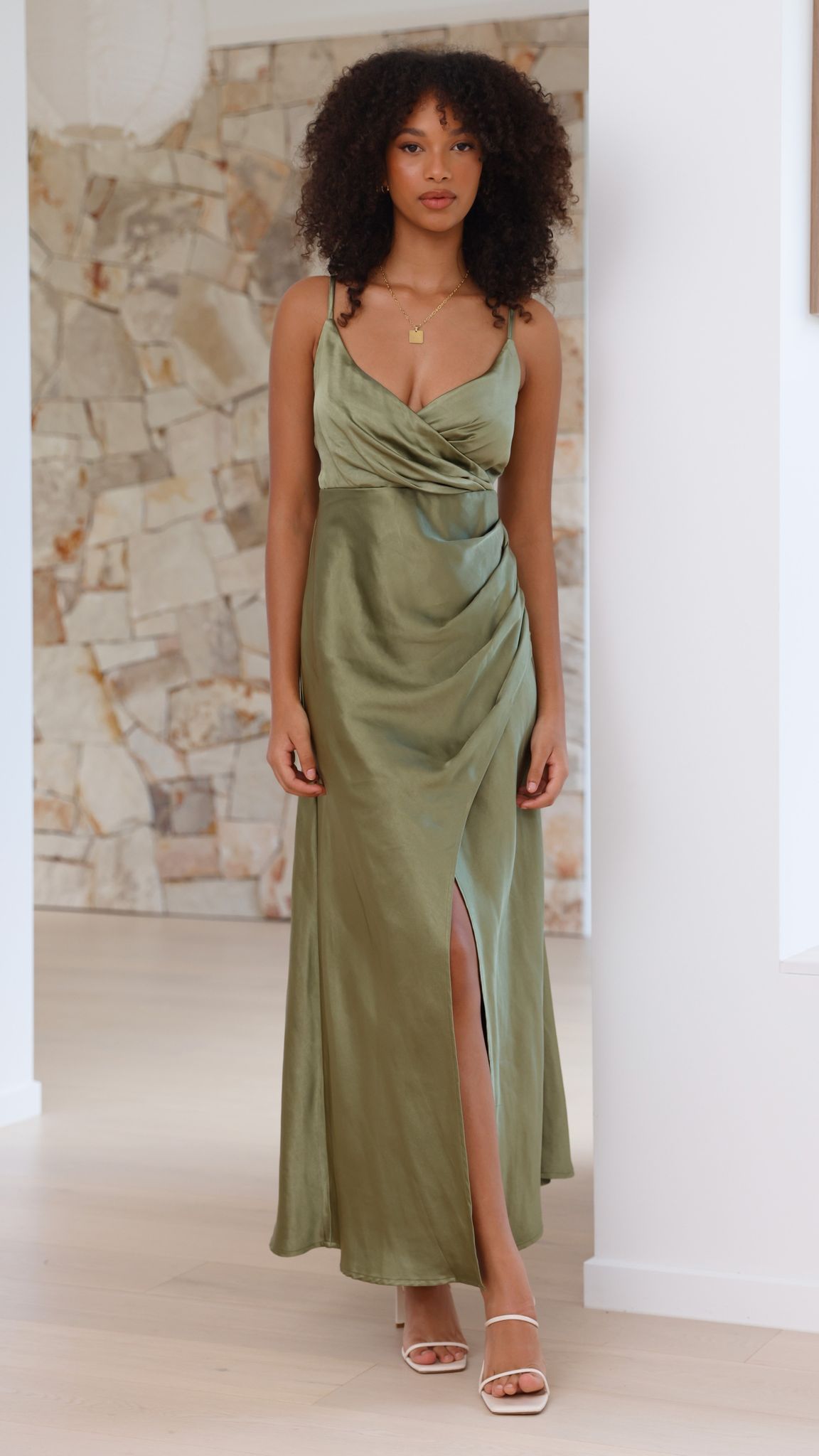 Elsa Midi Dress - Olive