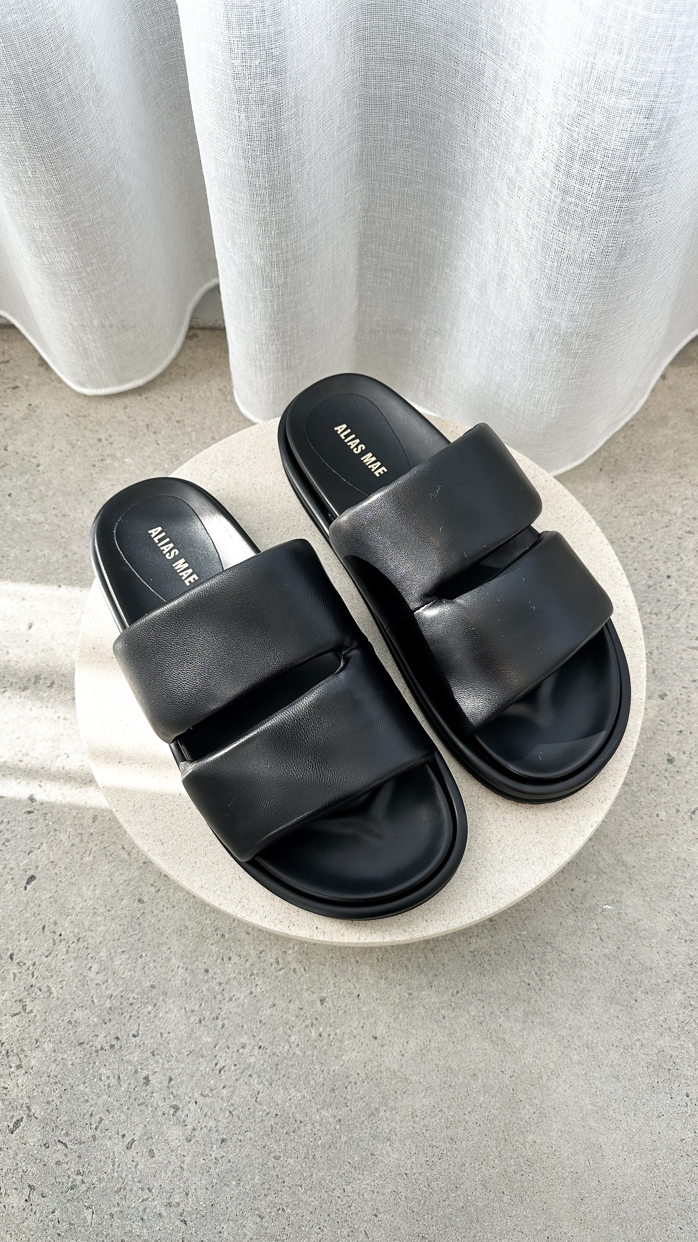 Alias Mae Dawn Slide - Black Leather