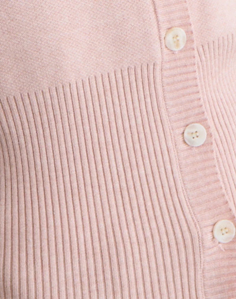 Subra Long Sleeve Cardigan in Pink