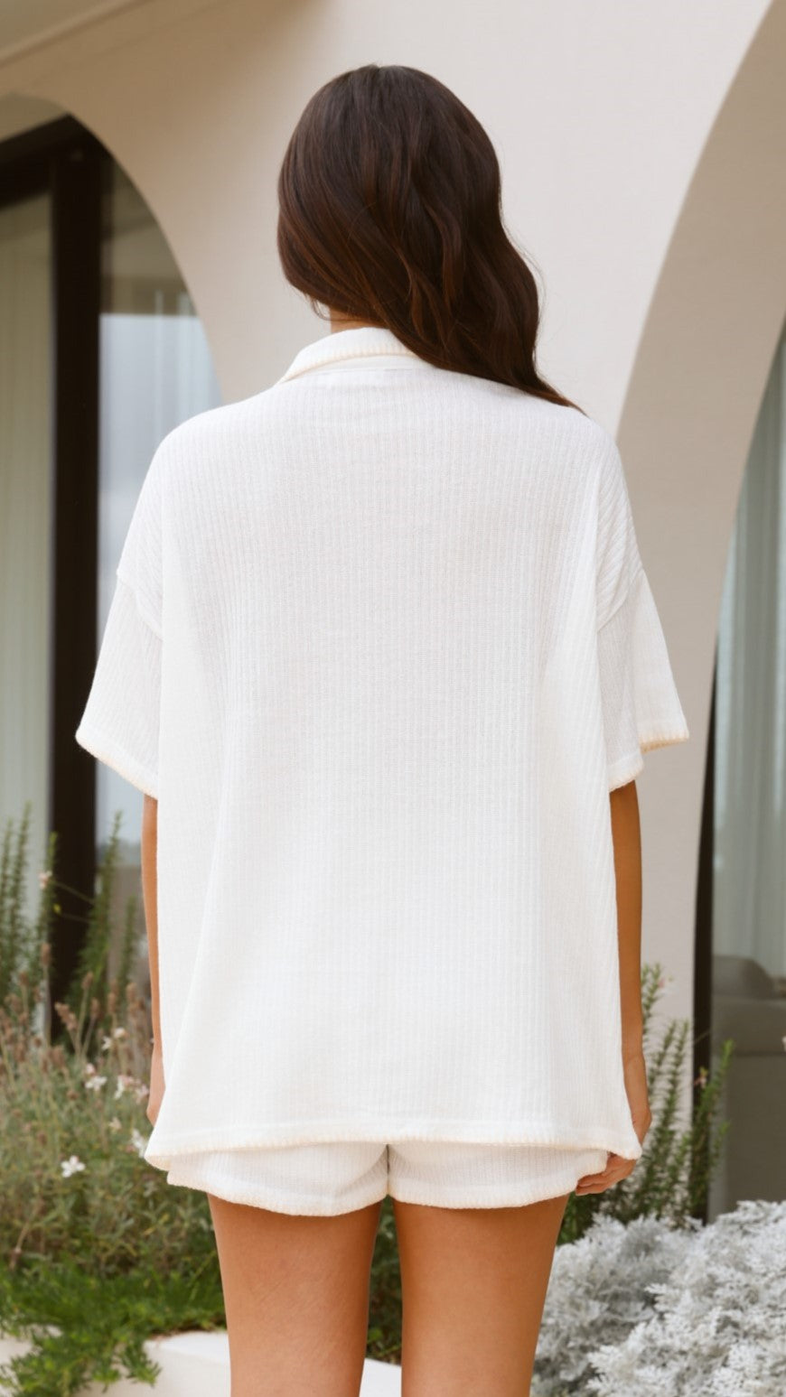 Eden Knit Top and Shorts Set - White
