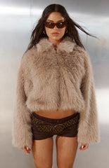 Nero Light Brown Faux Fur Jacket