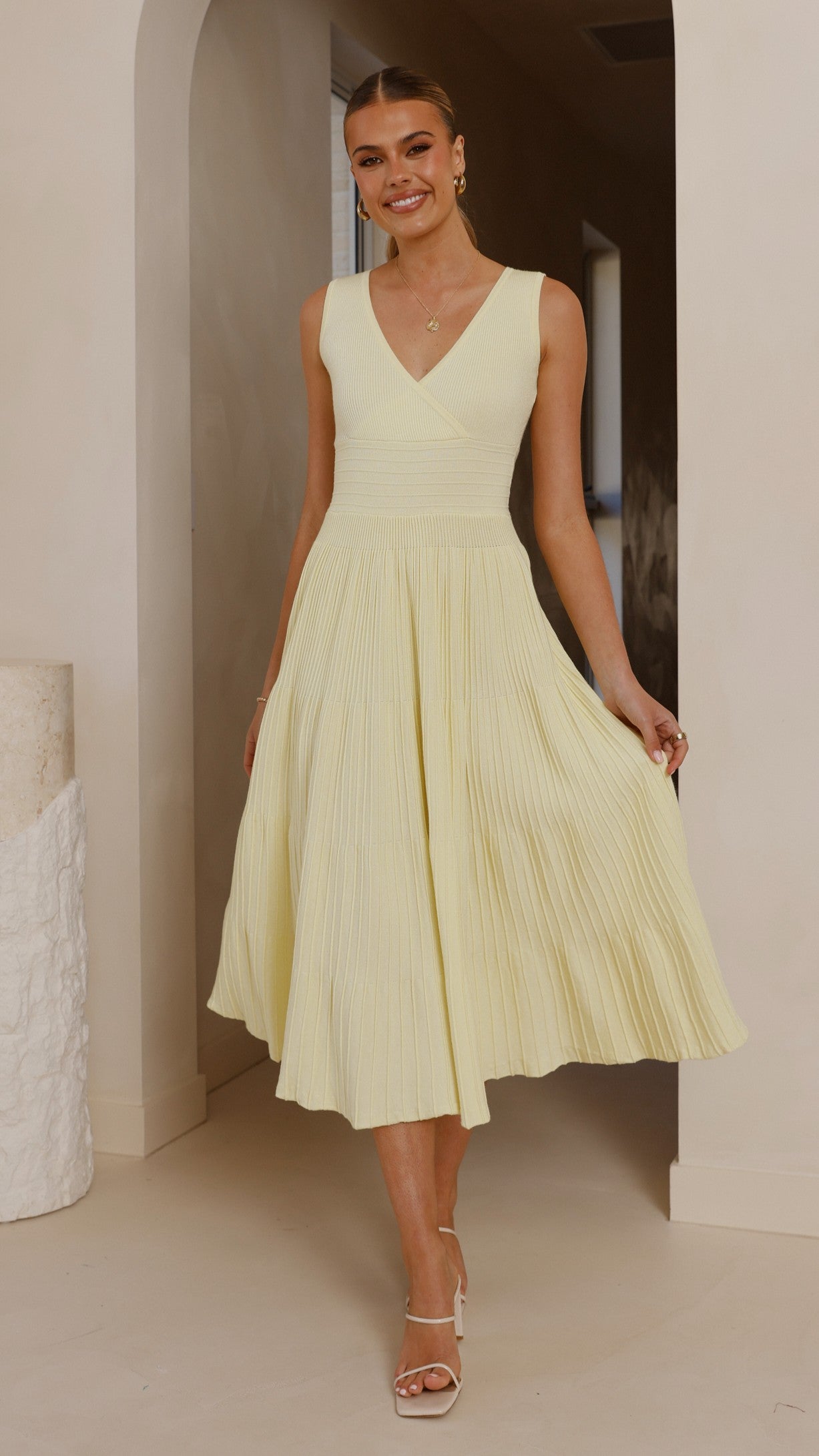 Jayde Knit Dress - Yellow