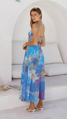 Rahima Maxi Dress - Blue Floral