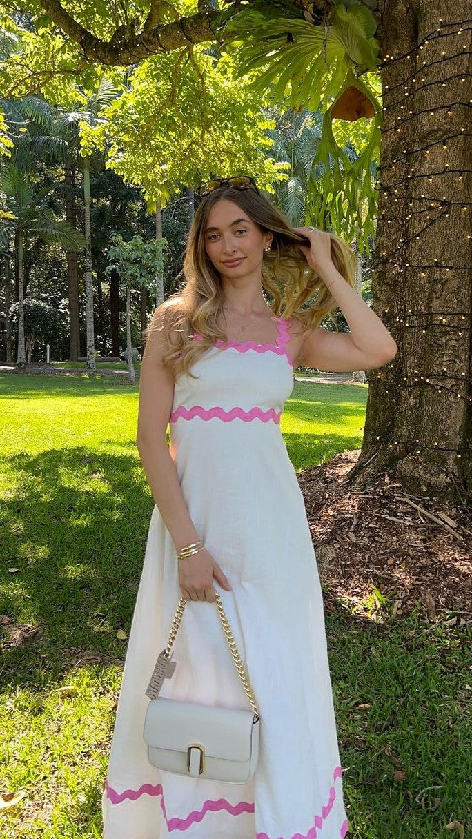 Daleyza Maxi Dress - White / Pink
