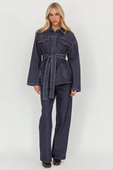 Belisse Straight Leg Pants Denim Blue