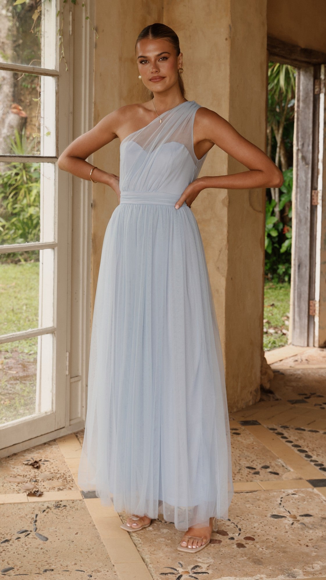 Talissa Tulle Maxi Dress - Blue