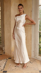 Auria Off Shoulder Maxi Dress - Champagne