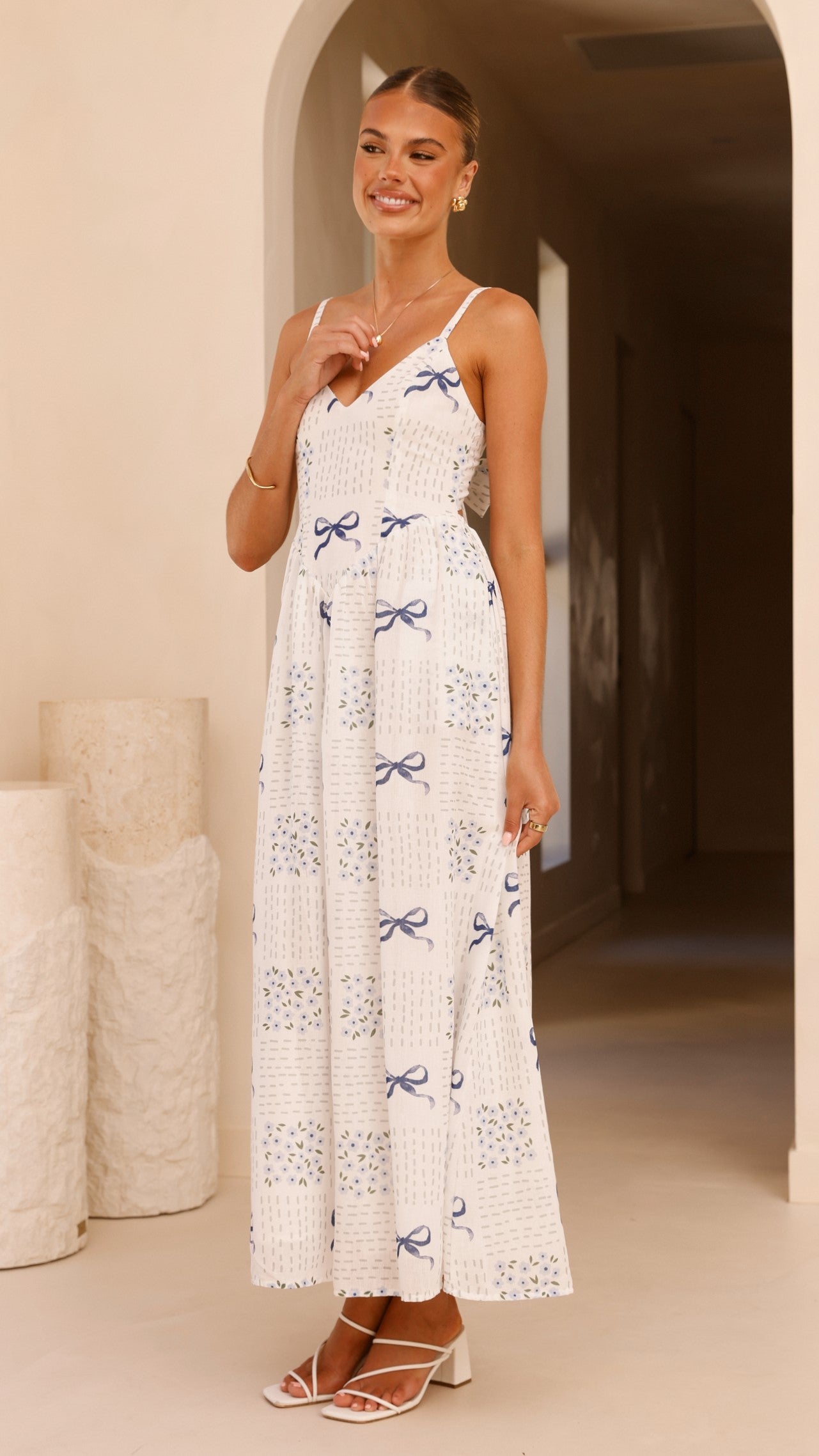 Georgina Maxi Dress - Sweet Bow Blue