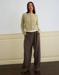 Audrina Cardigan in Fluffy Knit Sage