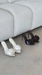 Casey Heel - Ivory Satin