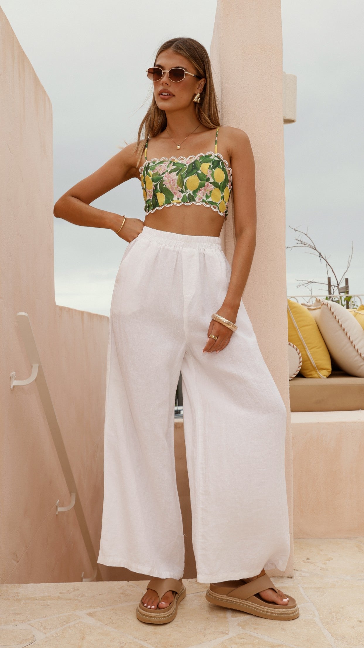 Nova Crop Top - Lemon Print
