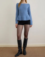 Mizuki Top in Knit Dusty Blue