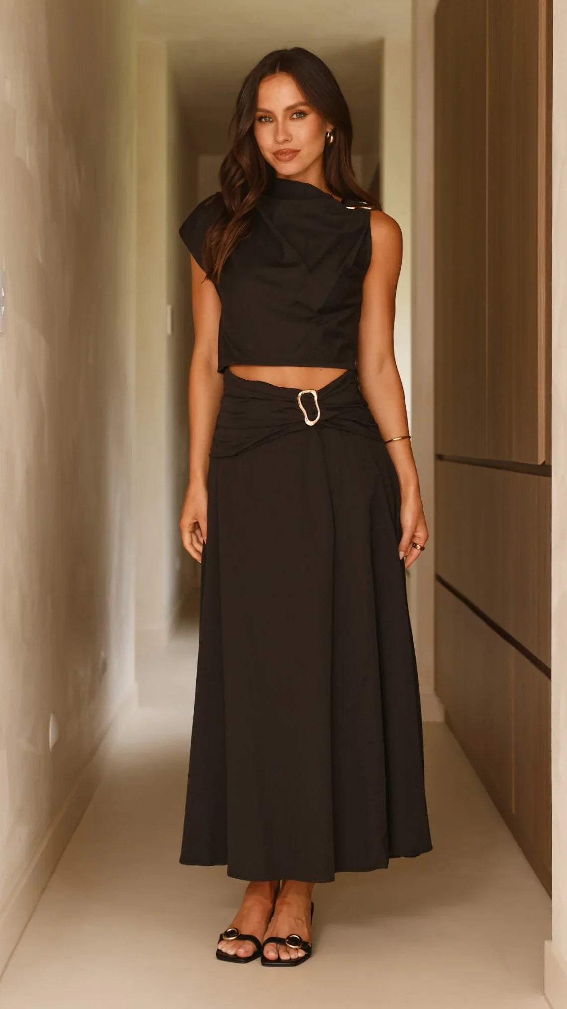 Delphine Maxi Skirt - Black