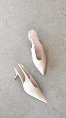 Xishi Heel - Chalk Crinkle Patent