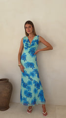 Nikova Maxi Dress - Blue Floral