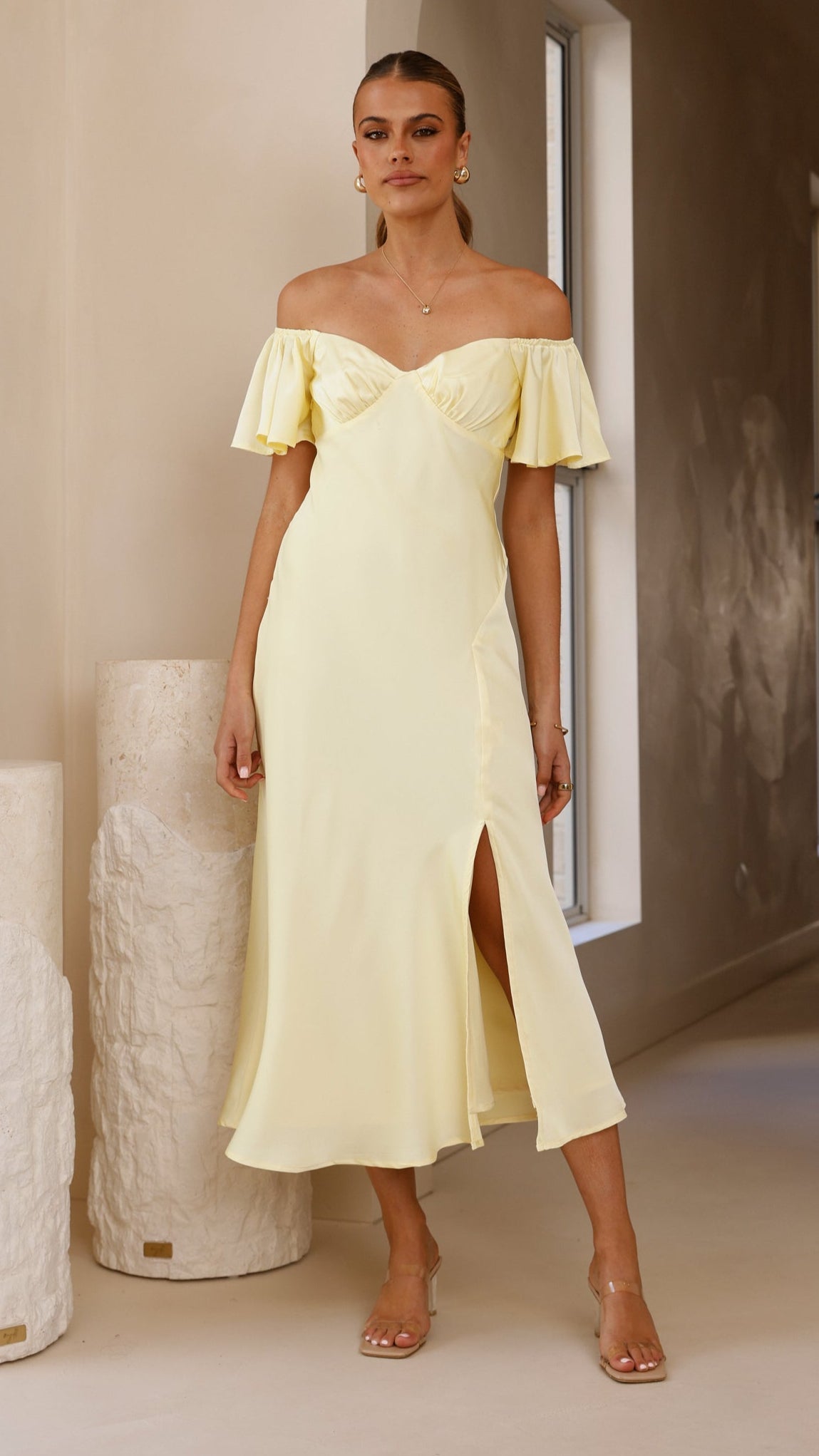 Louisa Midi Dress - Yellow