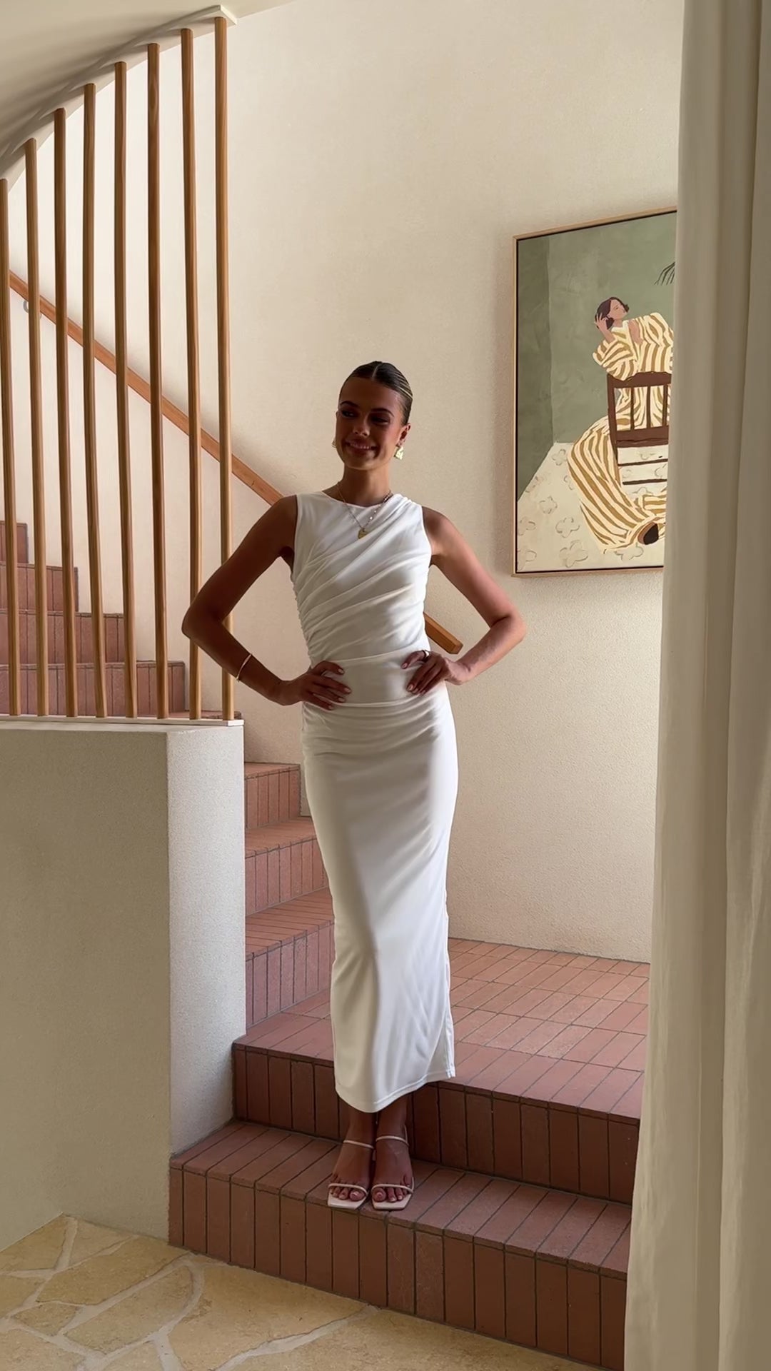 Sarsha Boatneck Maxi Dress - White