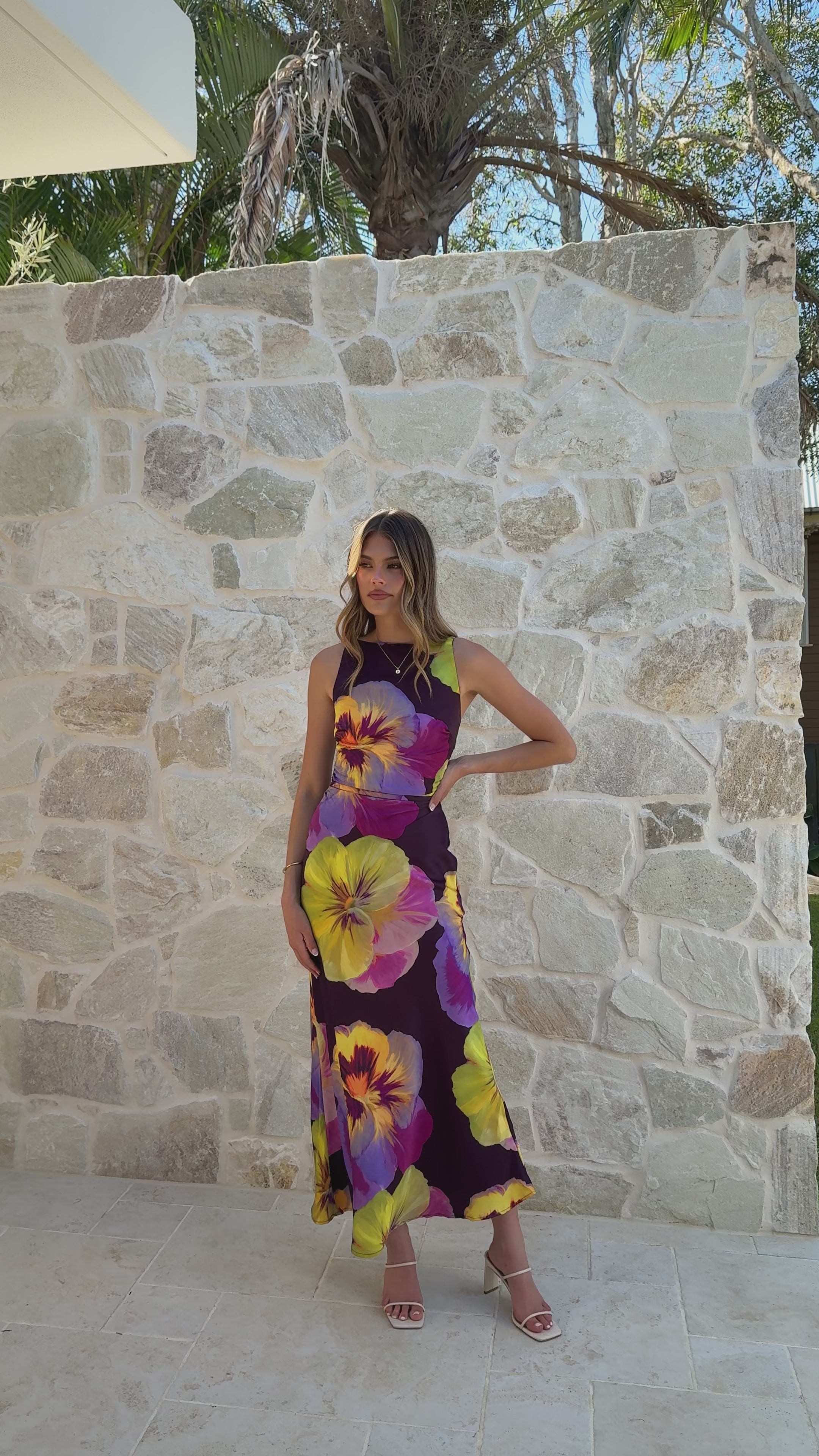 Helenie Maxi Dress - Purple/Yellow Floral