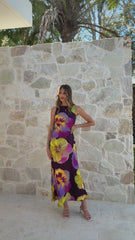Helenie Maxi Dress - Purple/Yellow Floral