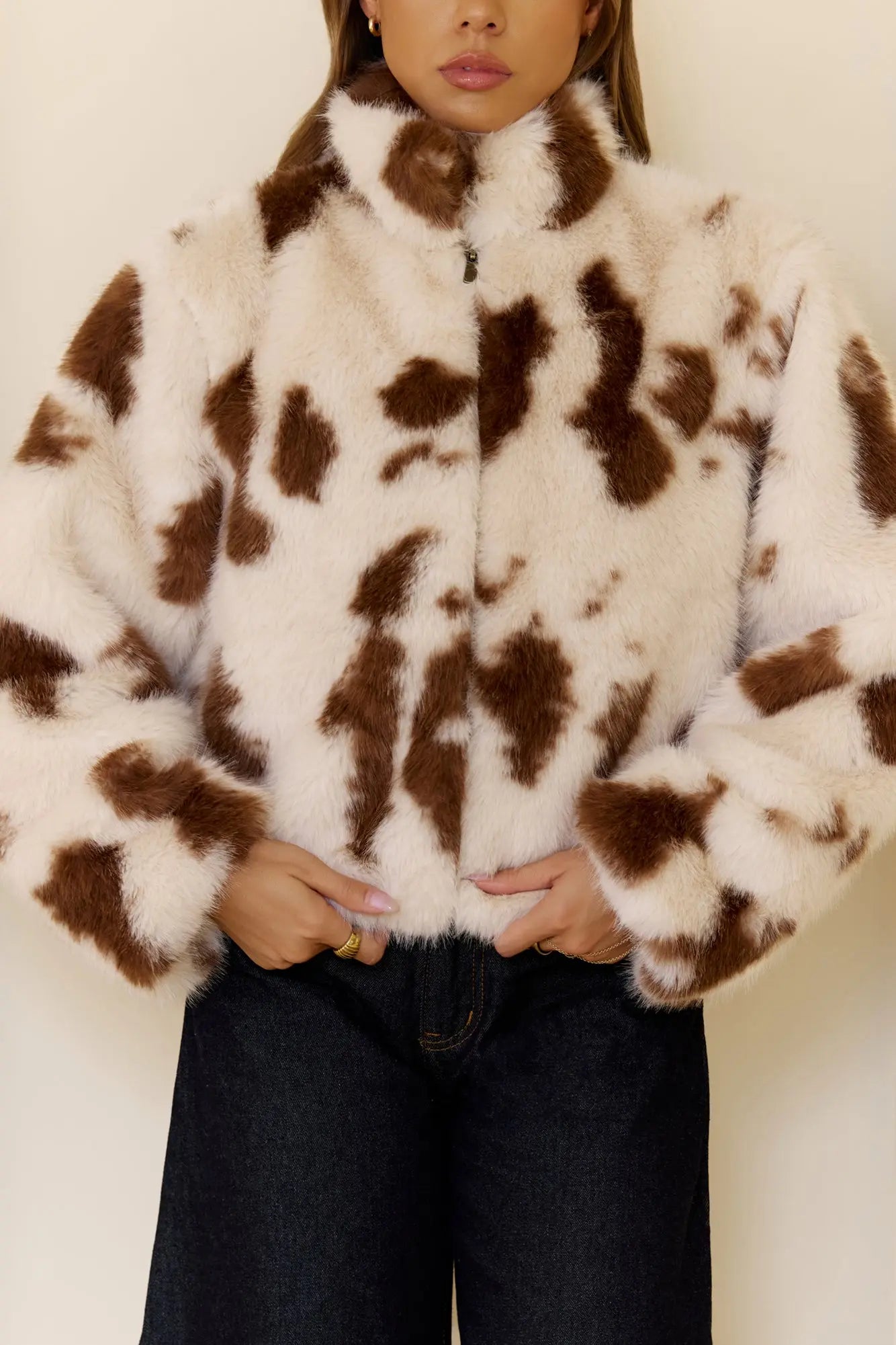 Dark Hour Darling Faux Fur Jacket Ivory