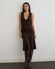 Laluma Midi Dress in Bitter Chocolate