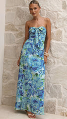 Mariposa Maxi Dress - Blue Floral